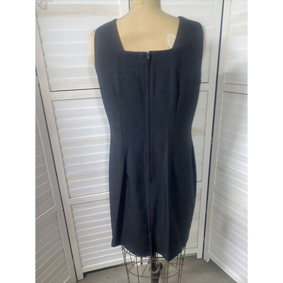 Vintage 80s Dawn Joy Fashions 2 Pc Pencil Dress Jacket Suit Set Gray Size 14 - Picture 7 of 8